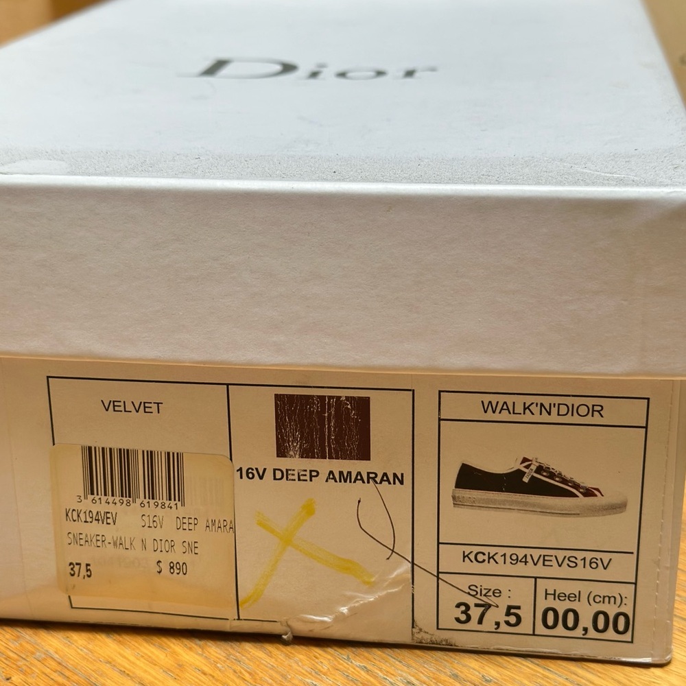 Christian Dior Walk'n'Dior Velvet Lace-Up Sneakers - Picture 6 of 6
